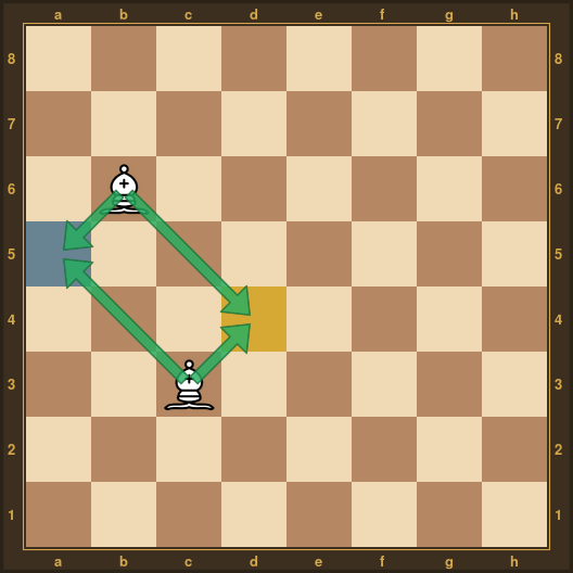 Diagonales de d4 et a5 et positions-solutions du fou